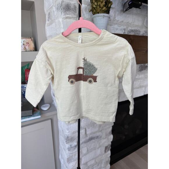 Rylee + Cru Baby Cream Truck Raw Edge Long Sleeve Tee Size 6-12 M - Picture 3 of 5
